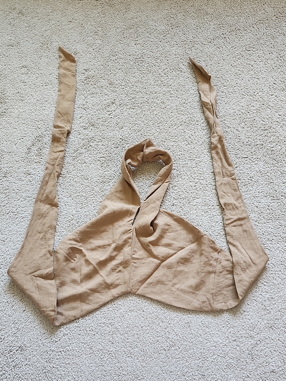 H&M Camel Halter Wrap Crop Top